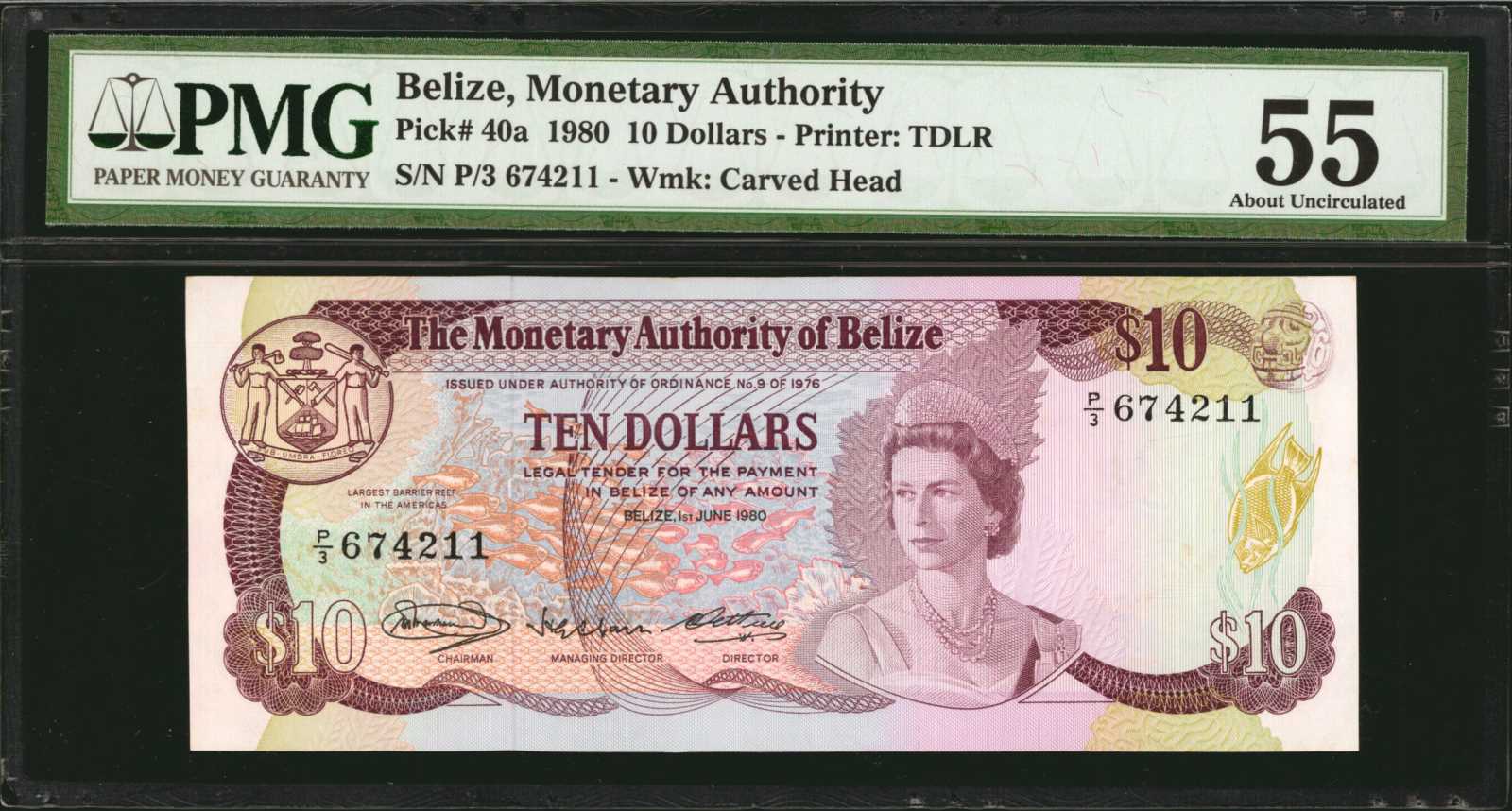 image for: Belize  10 dollars (B203as1)