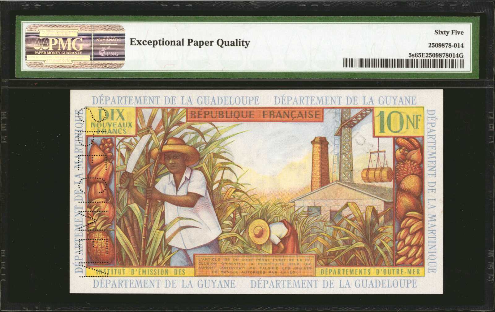 image for: French Antilles  10 nouveaux francs (B105a)