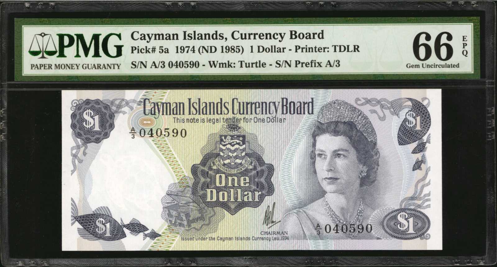 image for: Cayman Islands  5 dollars (B106as1)