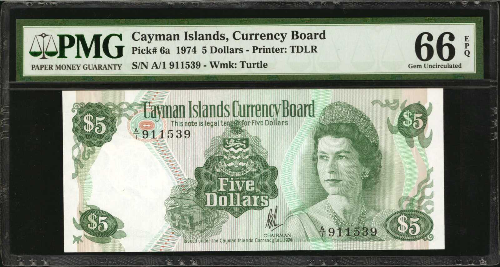 image for: Cayman Islands  5 dollars (B106as1)
