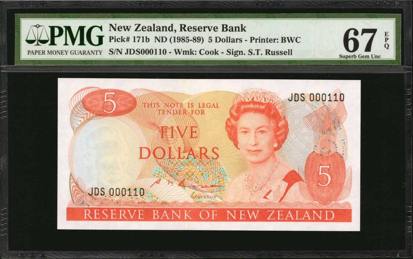 image for: New Zealand  5 dollars (B118bz)