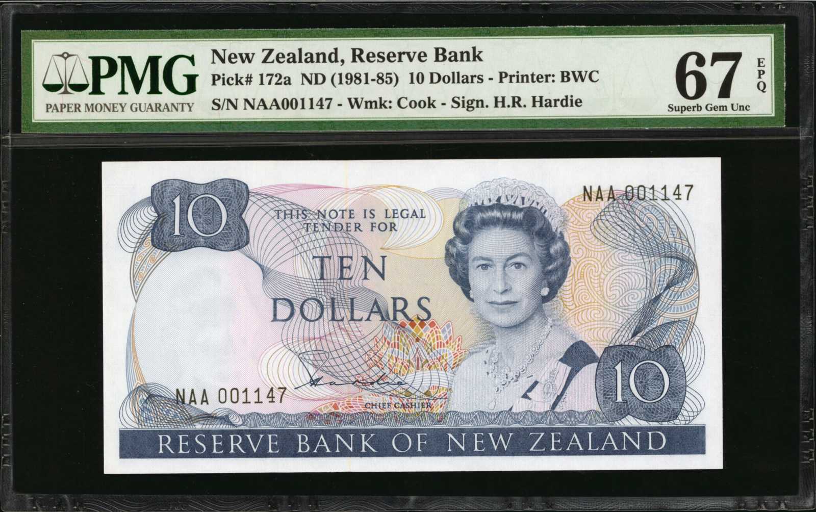 image for: New Zealand  10 dollars (B119bp)