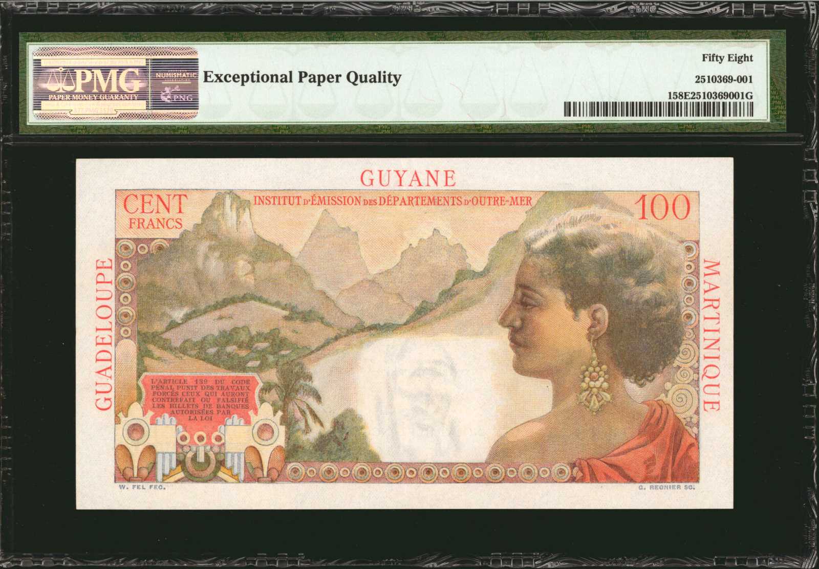 image for: French Antilles  1 nouveau franc on 100 francs (B101as1)