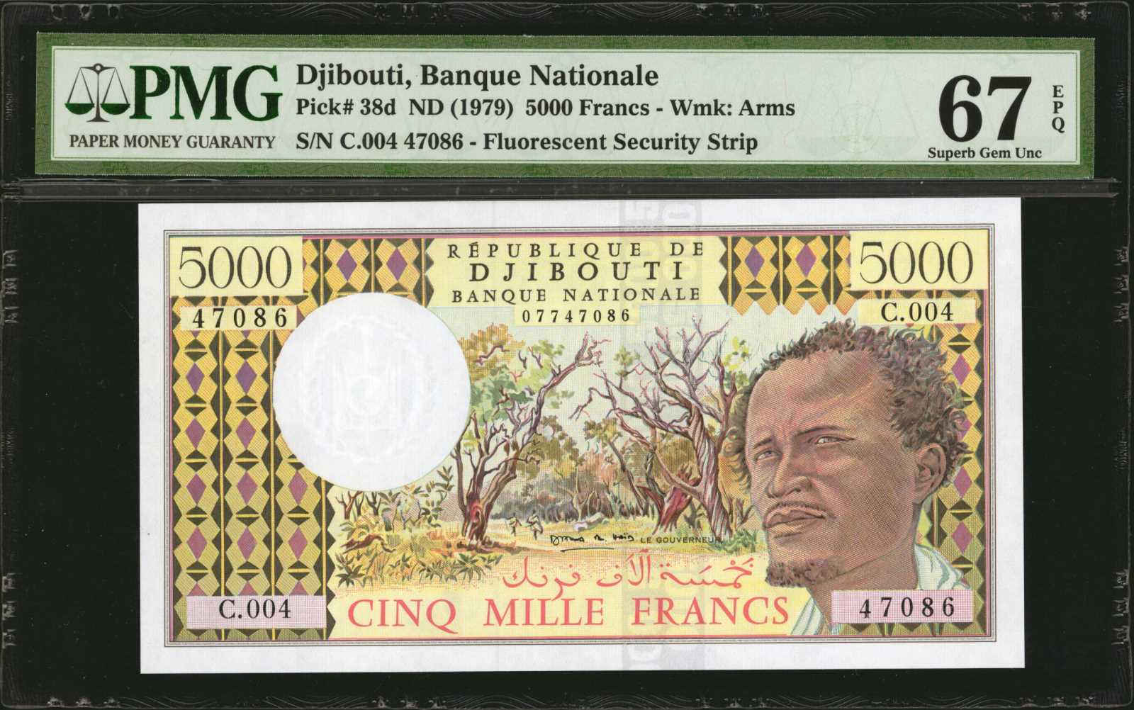 image for: Djibouti  5,000 francs (B103bs)