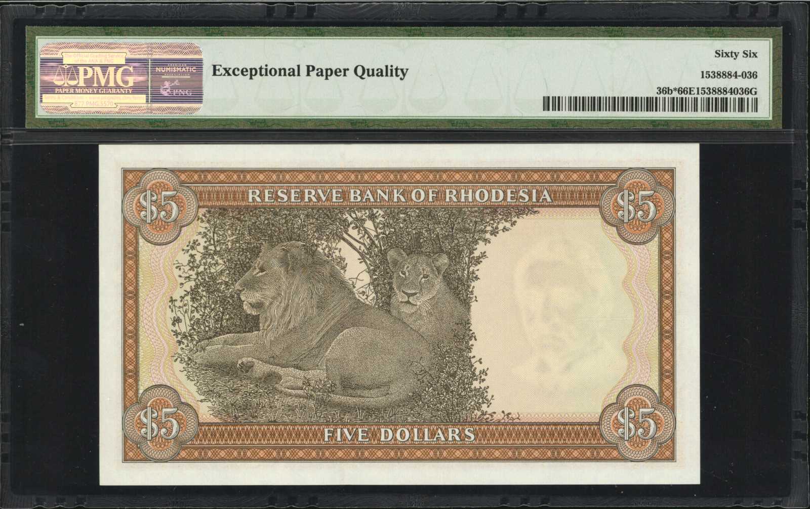 image for: Rhodesia  5 dollars(B109cz)