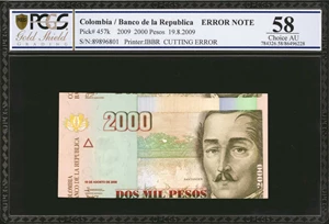 image for: Colombia 2,000 pesos (B988o)