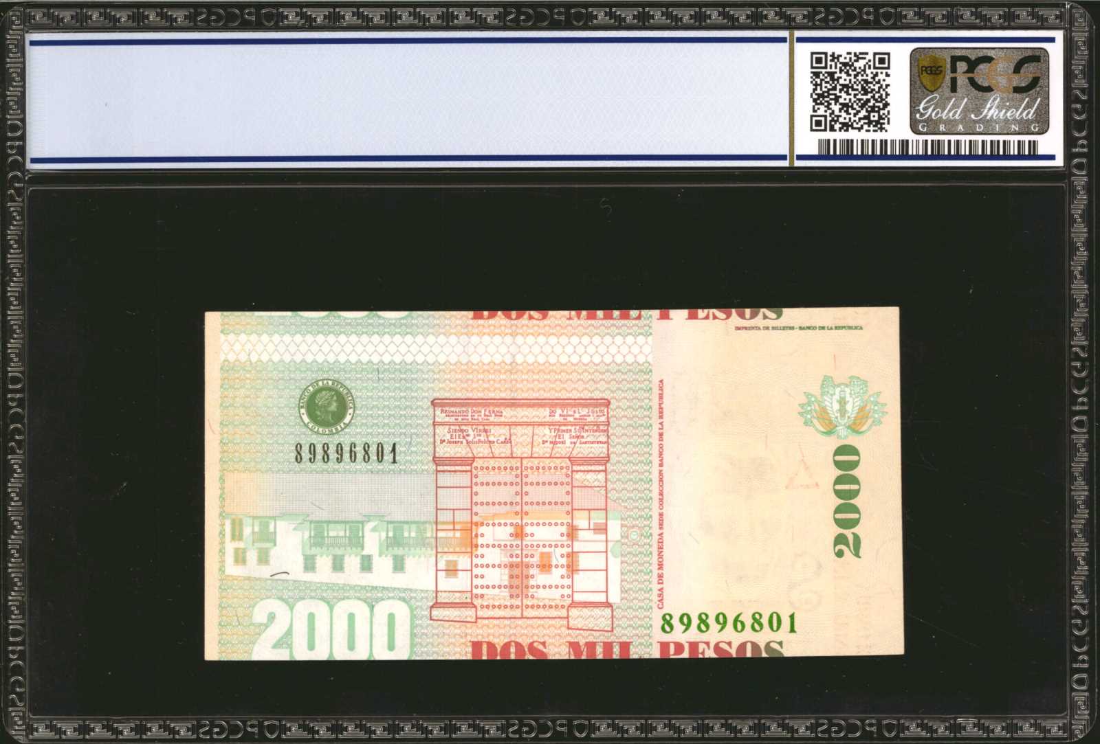 image for: Colombia  2,000 pesos (B988aa)