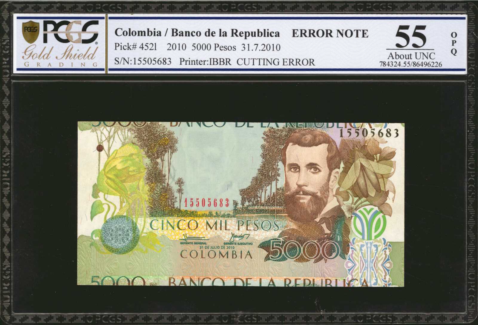 image for: Colombia  5,000 pesos (B989m)