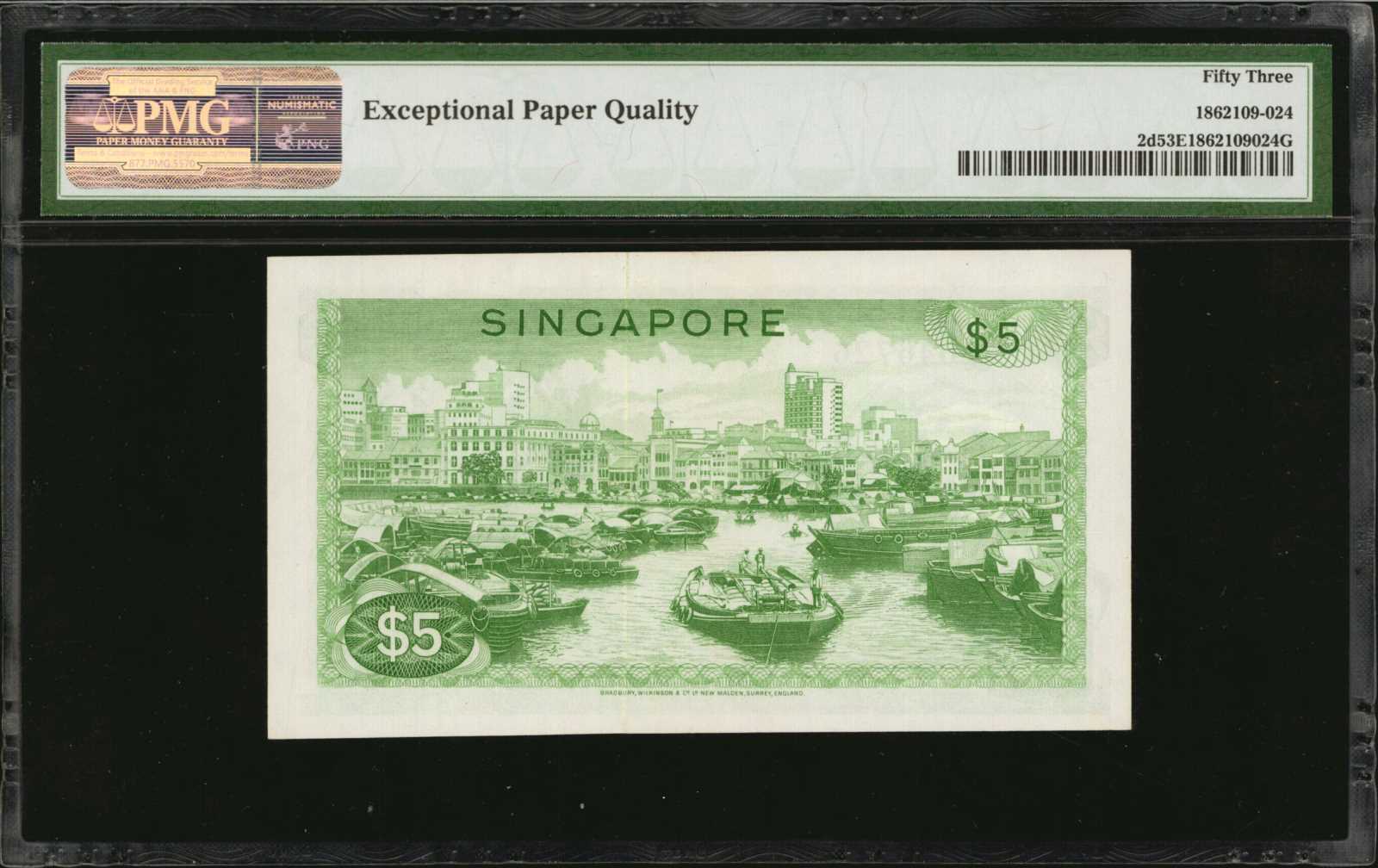 image for: Singapore  5 dollars (B102cs)