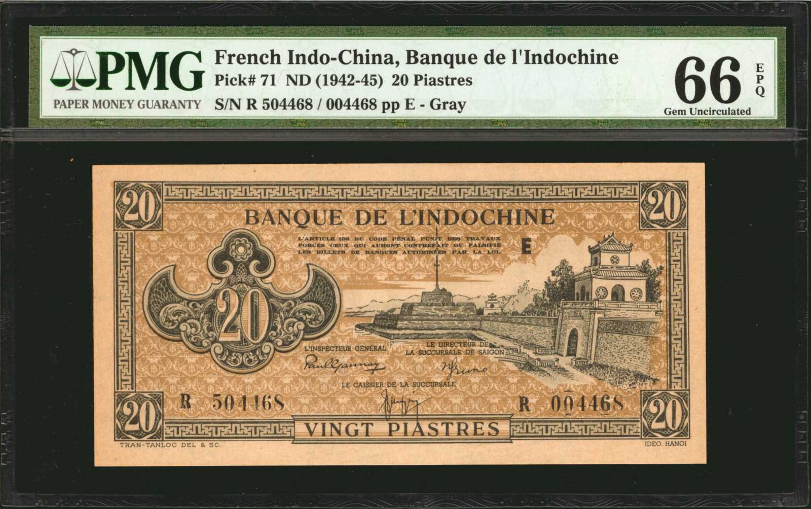 image for: French Indo-China  20 piastres(B153a)