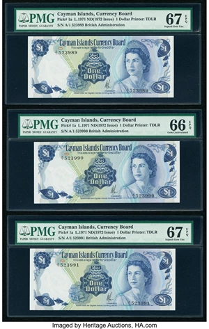 Cayman Islands #33d 1 Dollar 50 Dollars, Pages World Paper Money