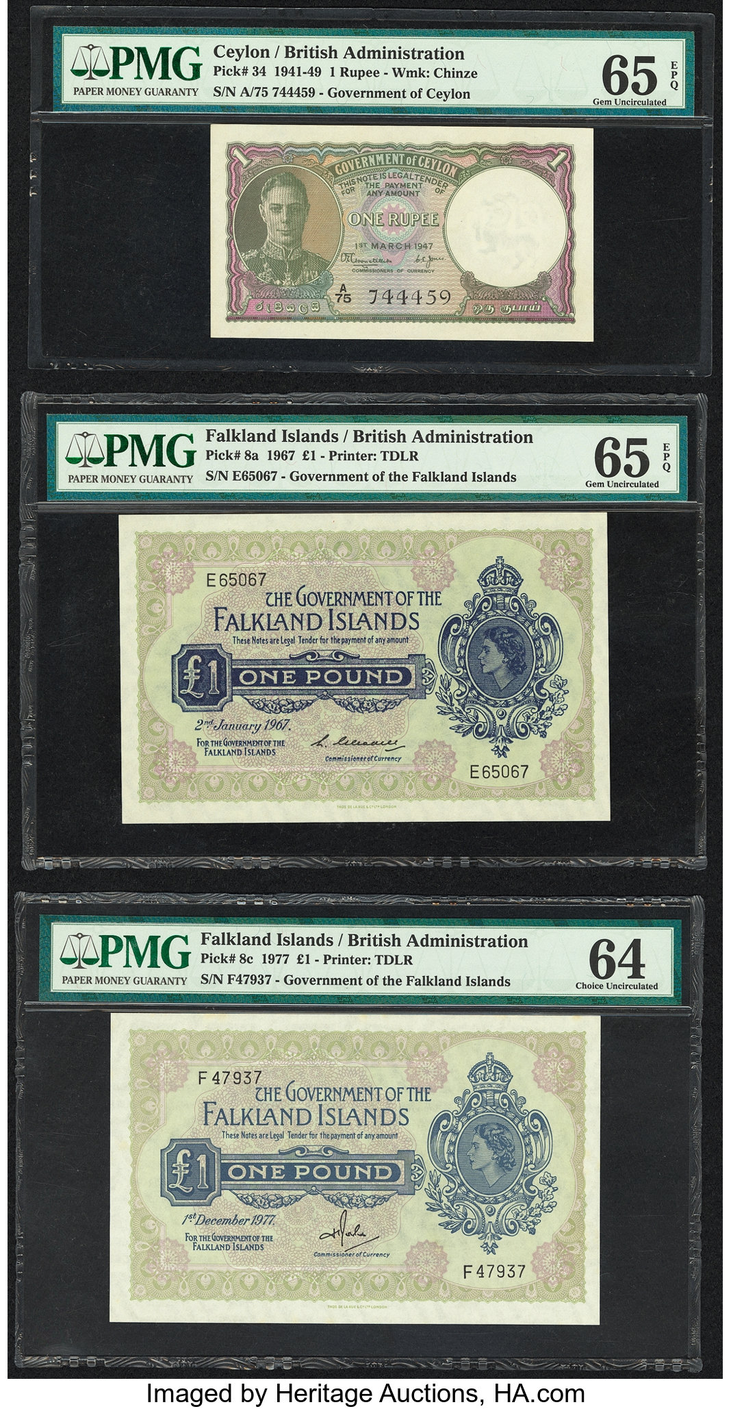 image for: Ceylon  1 rupee (B226a)