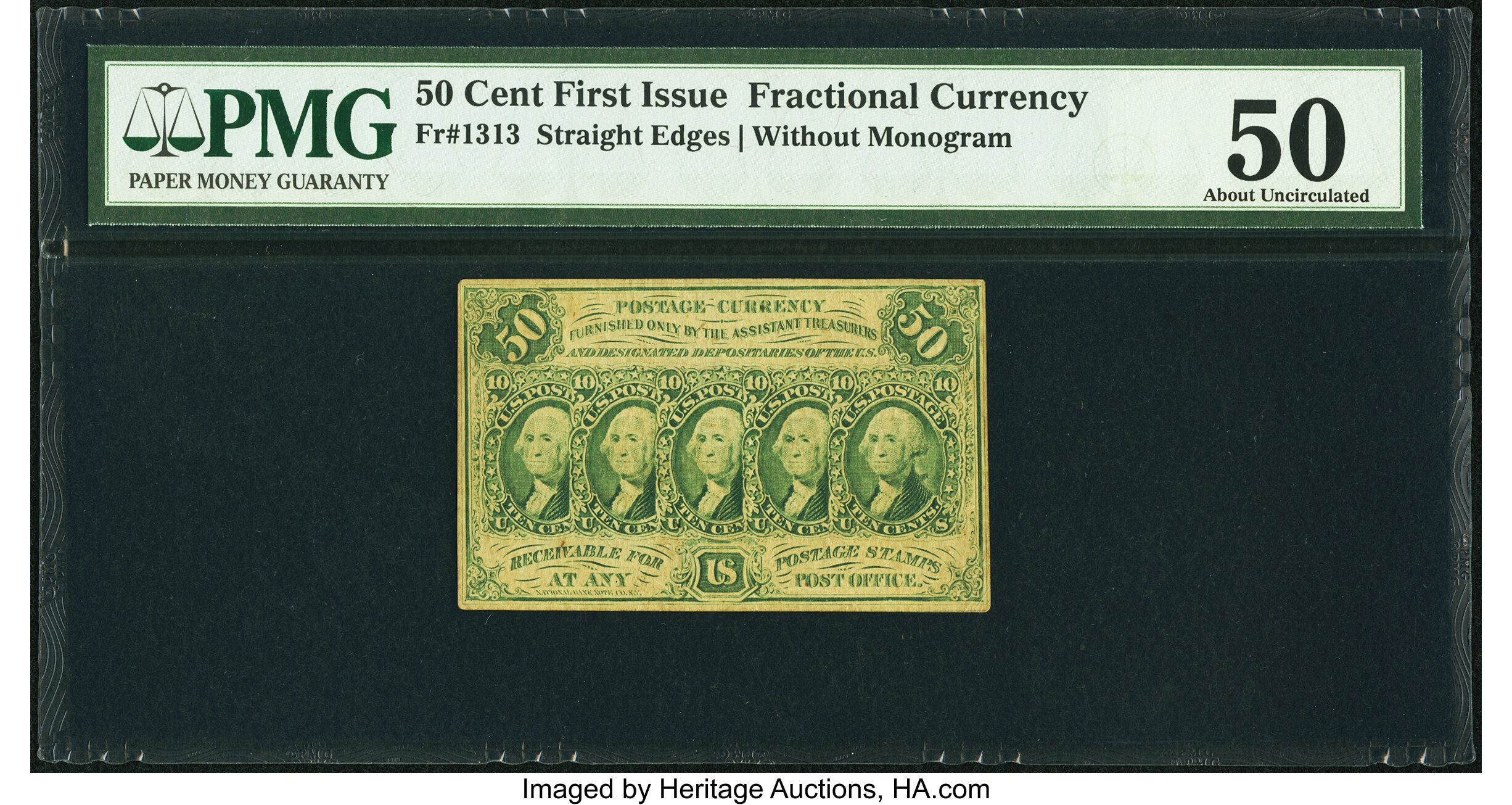 image for: Fr. 1313 50¢ First Issue PMG About Uncirculated 50....