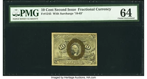 image for: Fr. 1245 10¢ Second Issue PMG Choice Uncirculated 64....