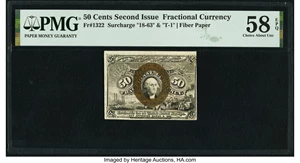 image for: Fr. 1322 50¢ Second Issue PMG Choice About Unc 58 EPQ....