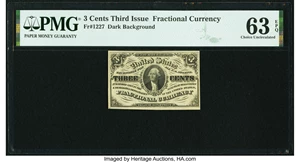 image for: Fr. 1227 3¢ Third Issue PMG Choice Uncirculated 63 EPQ....