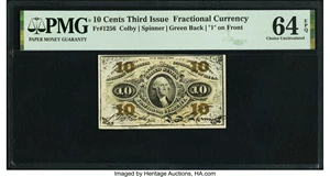 image for: Fr. 1256 10¢ Third Issue PMG Choice Uncirculated 64 EPQ....