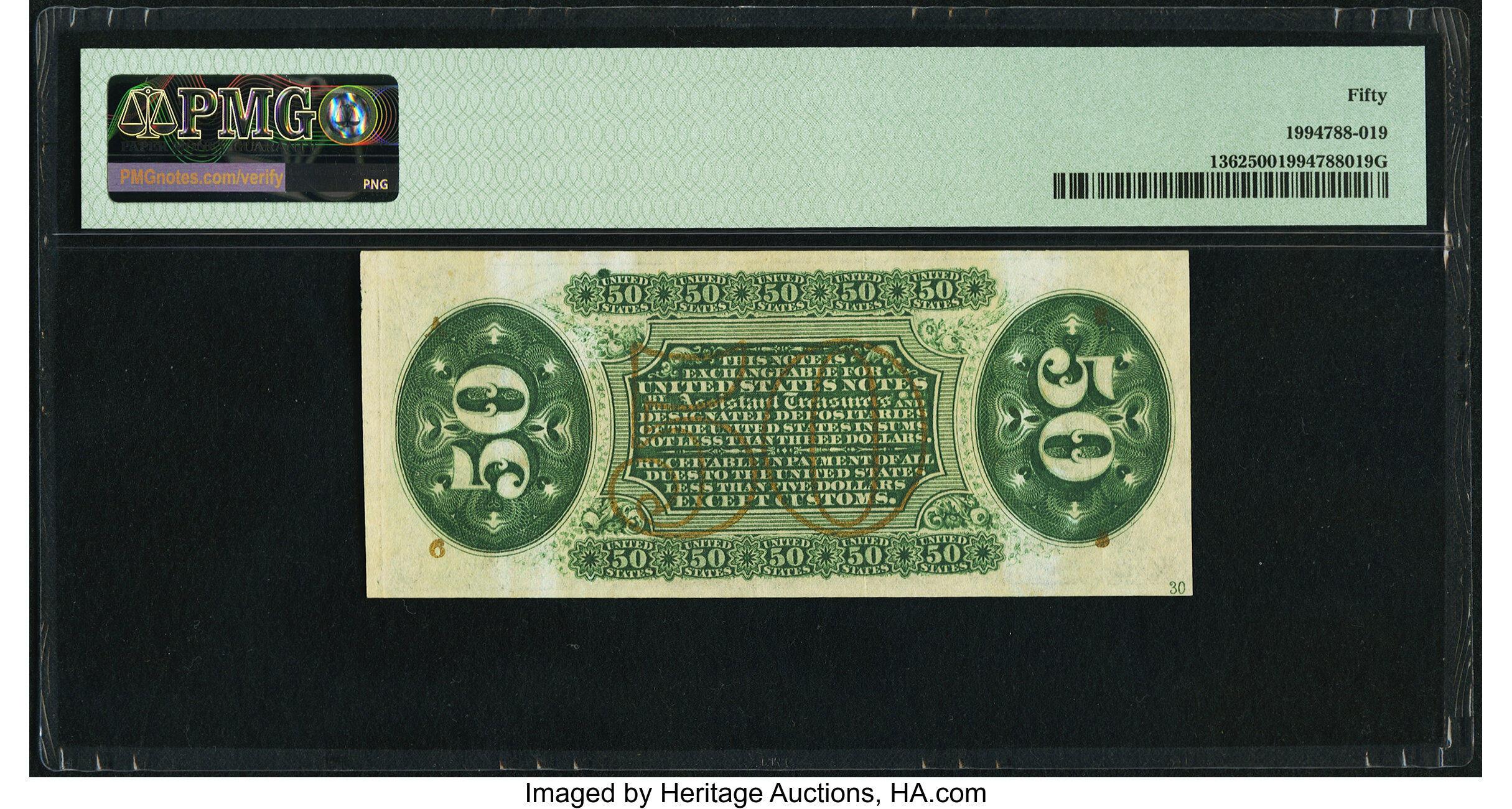 image for: Fr. 1362 50¢ Third Issue Justice PMG About Uncirculated 50....