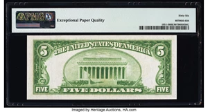 image for: Fr. 1951-H $5 1928A Federal Reserve Note. PMG Gem Uncirculated 66 EPQ....