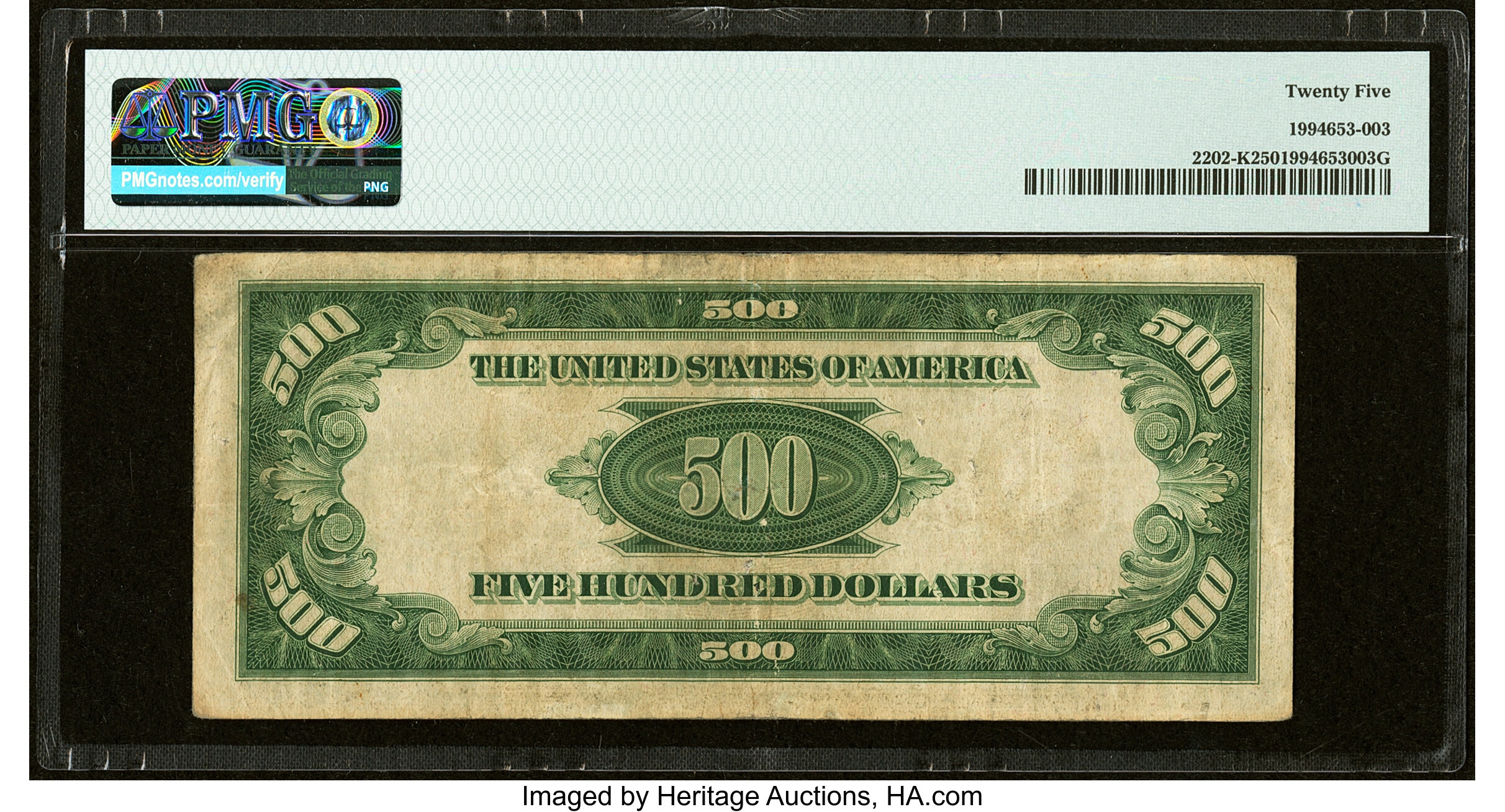 image for: Fr. 2202-K $500 1934A Federal Reserve Note. PMG Very Fine 25....