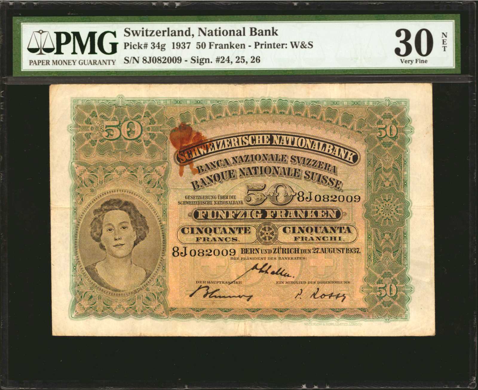 image for: Switzerland  50 francs(B312q)