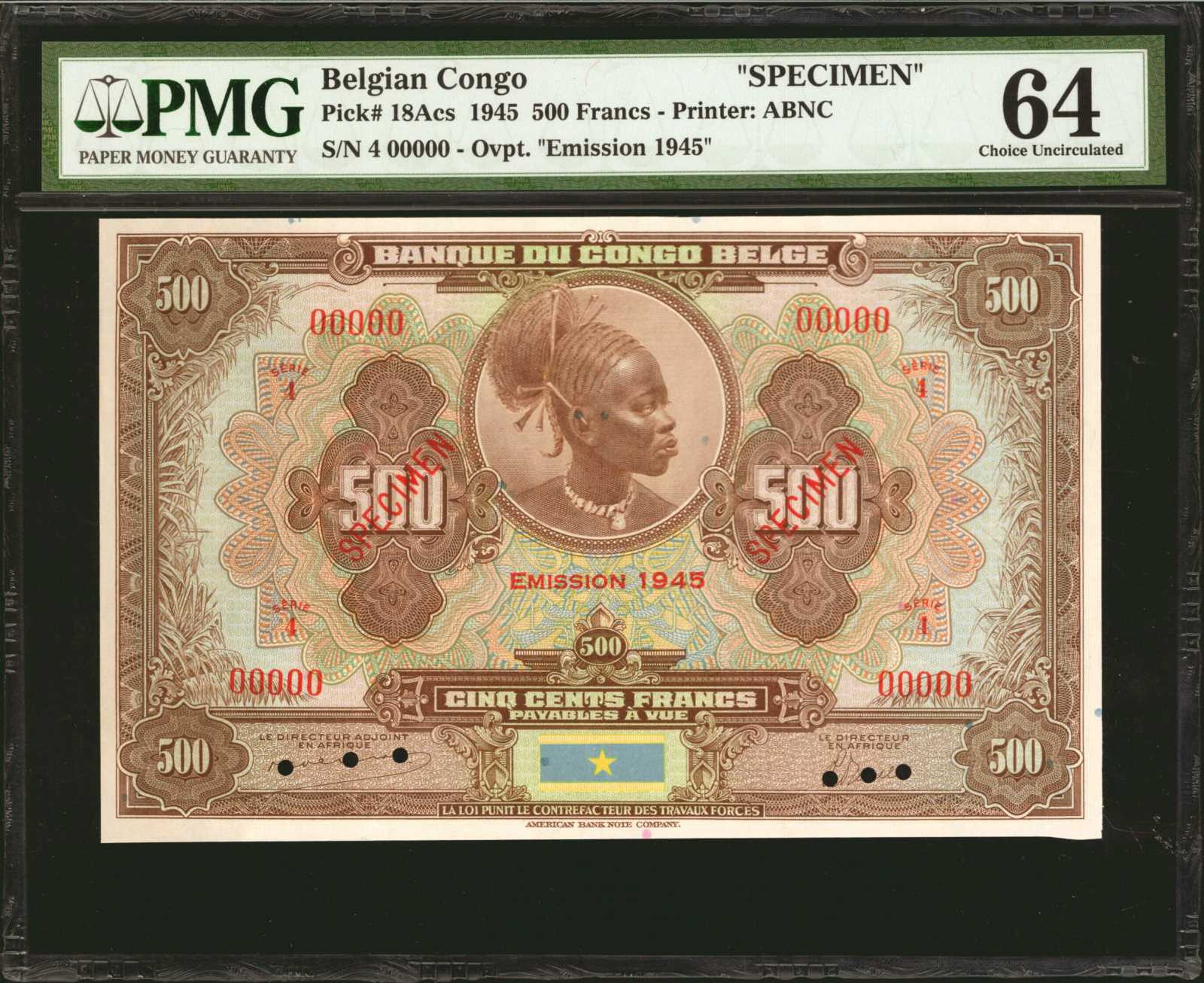 image for: Belgian Congo  500 francs(B221cs)