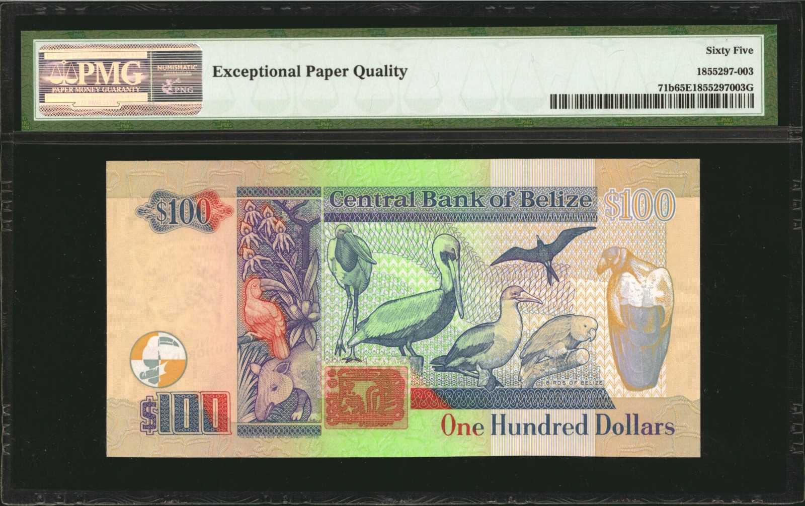 image for: Belize  100 dollars (B329d)
