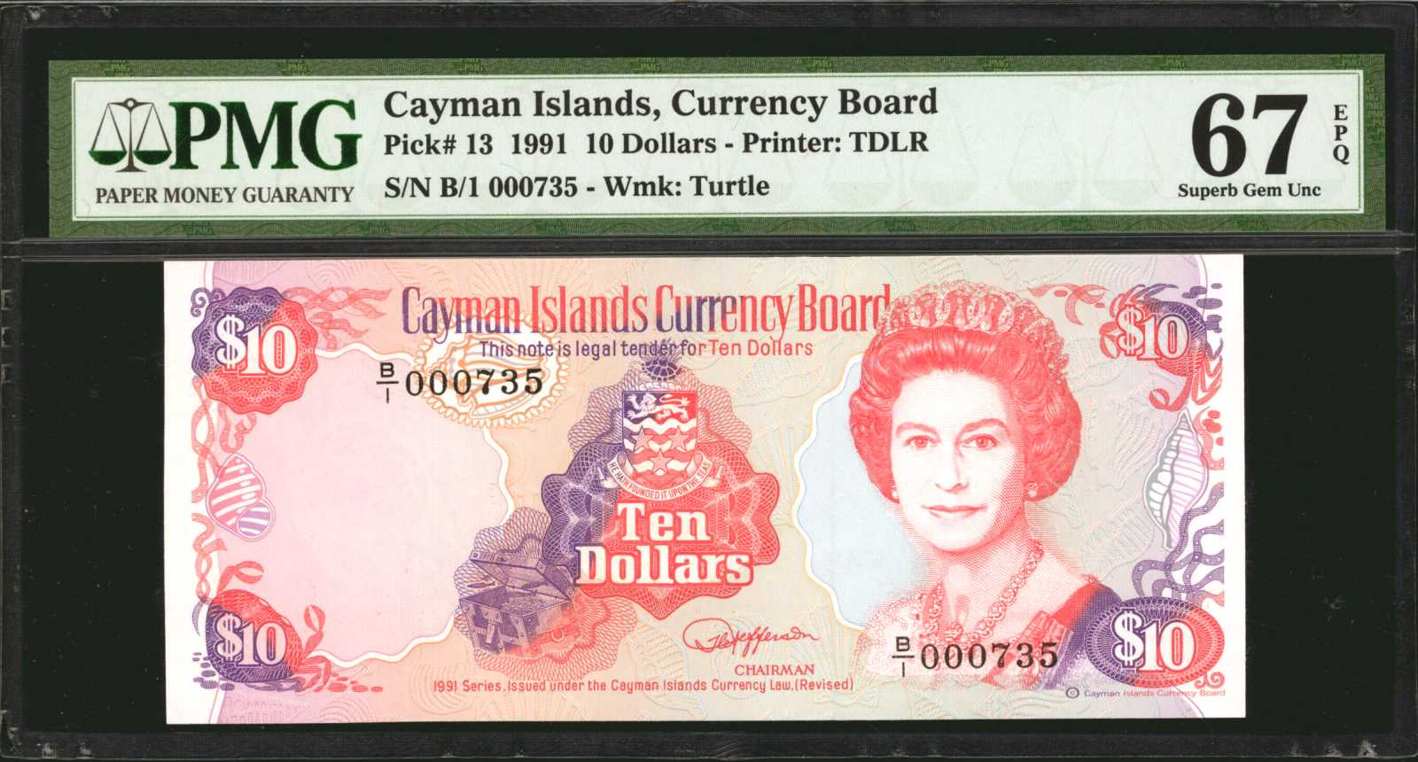 image for: Cayman Islands  10 dollars (B113a)