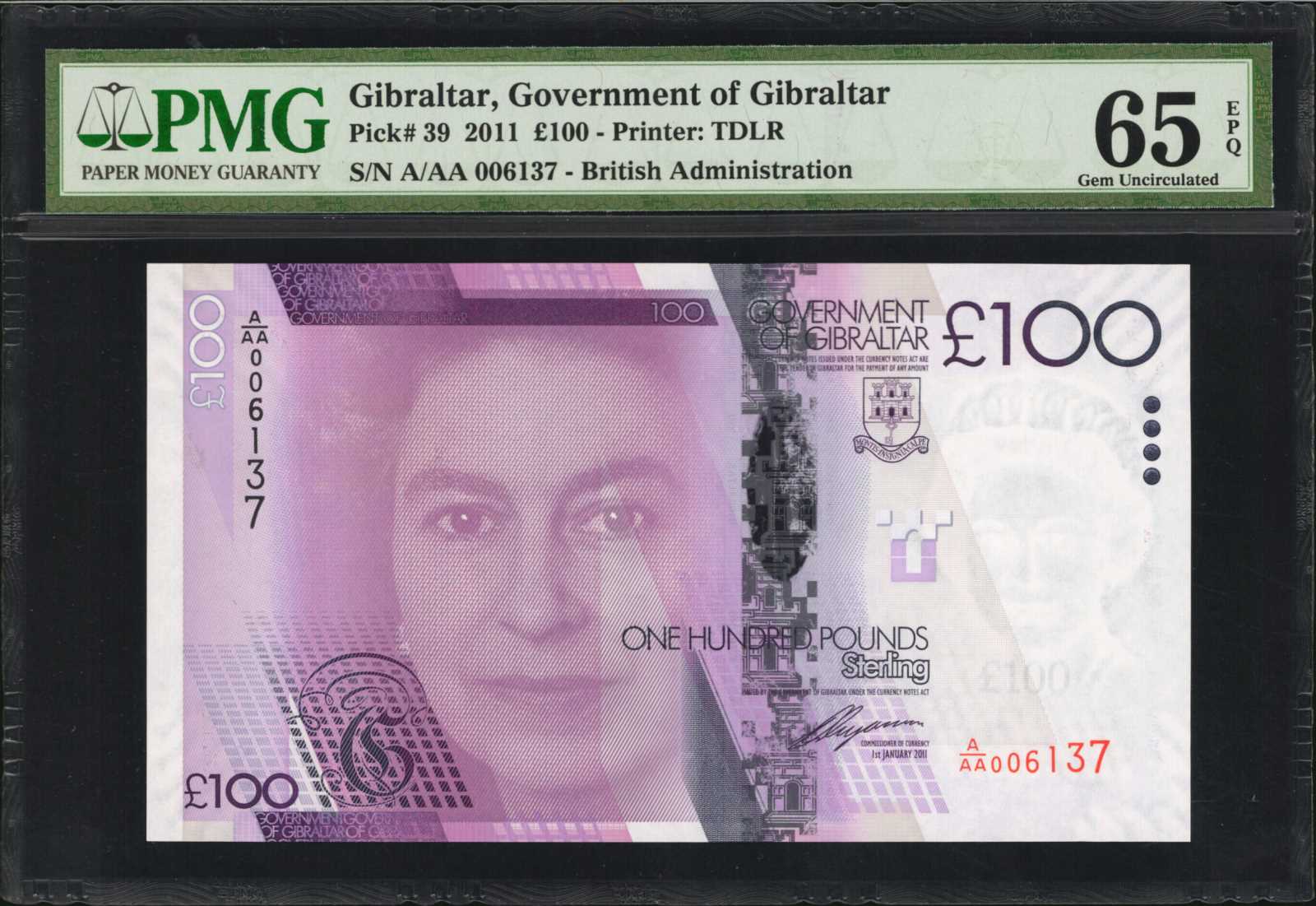 image for: Gibraltar  100 pounds (B134as2)
