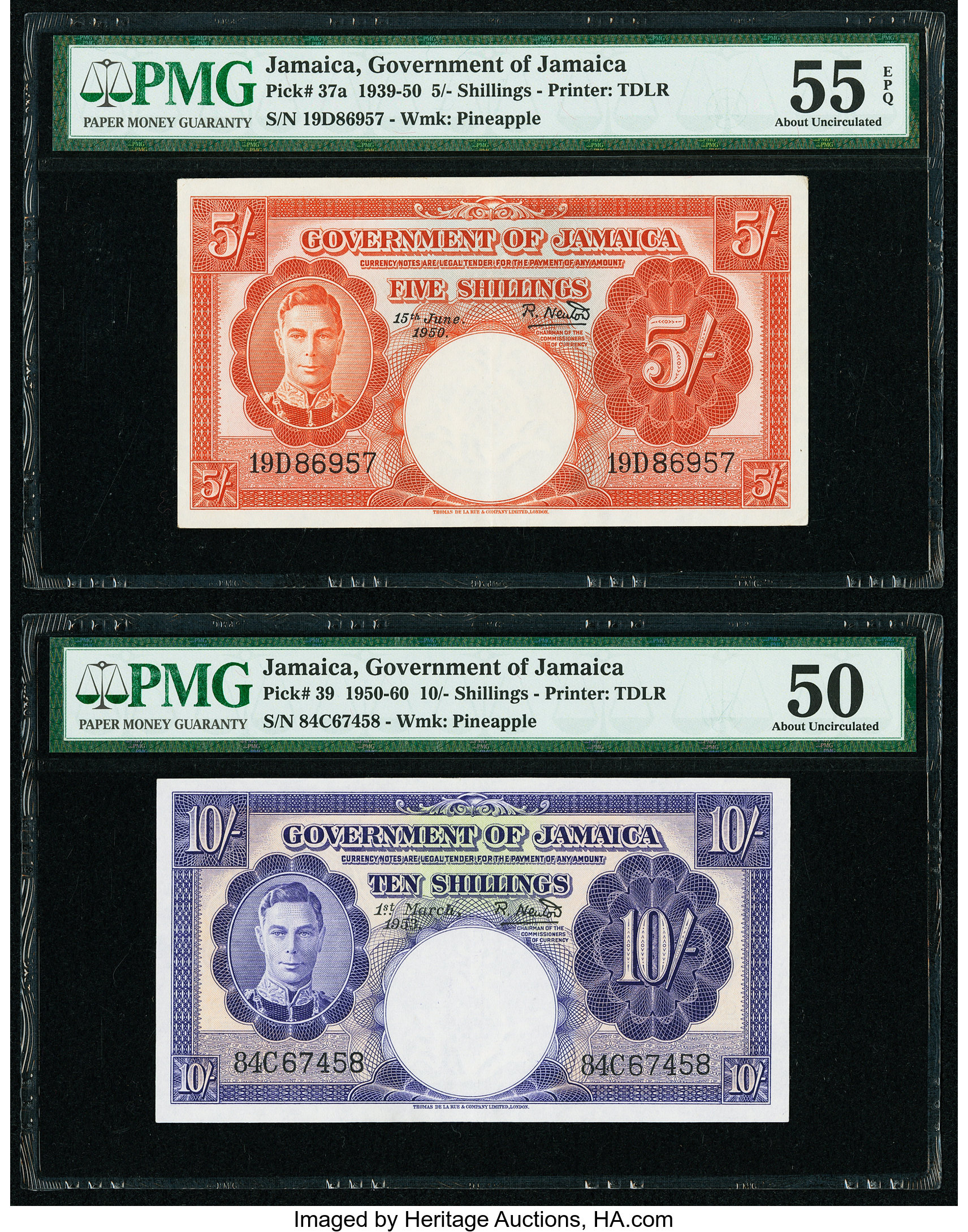image for: Jamaica  5 shillings (B106ms)