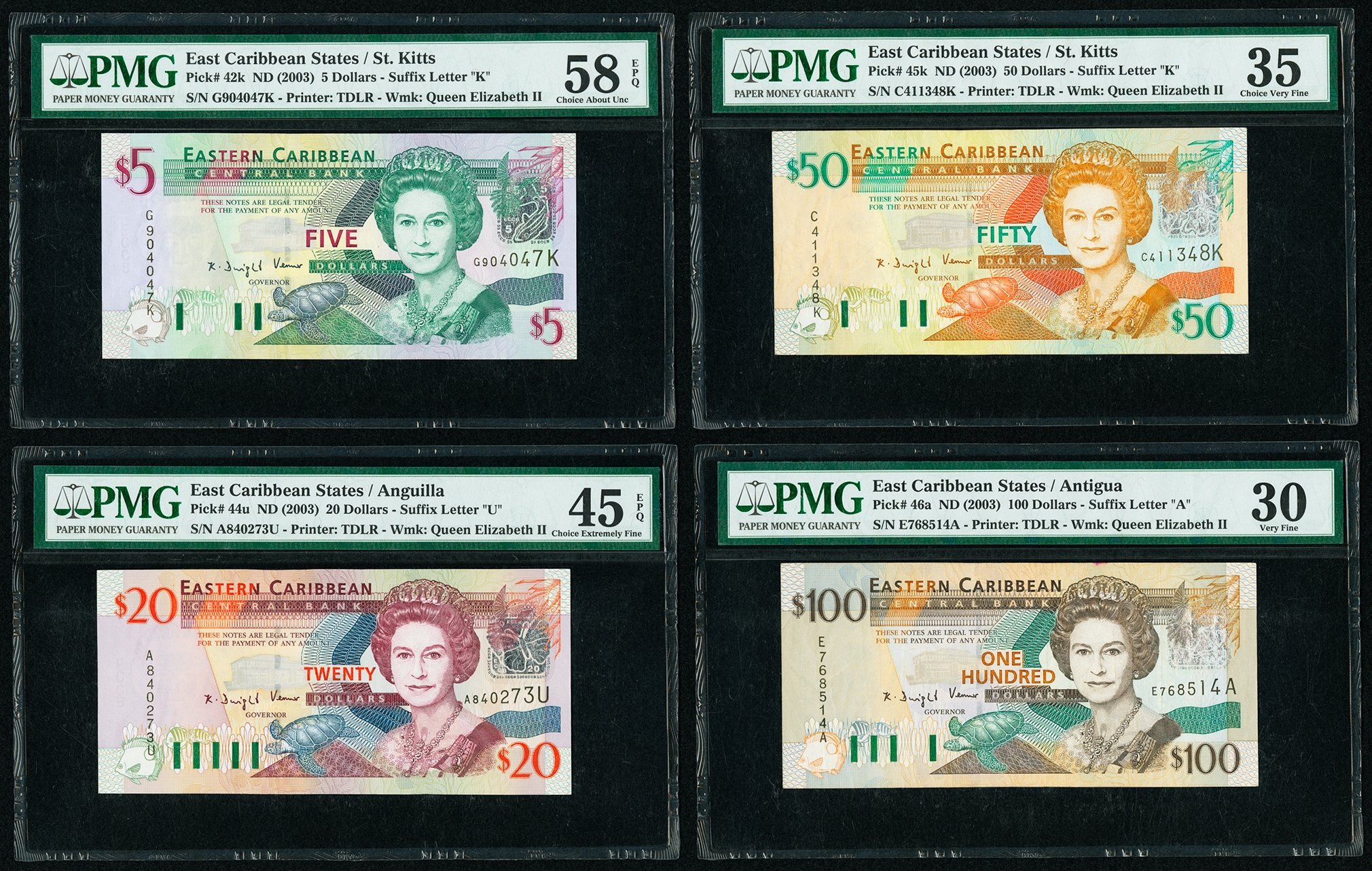 image for: East Caribbean States  100 dollars (B230a)