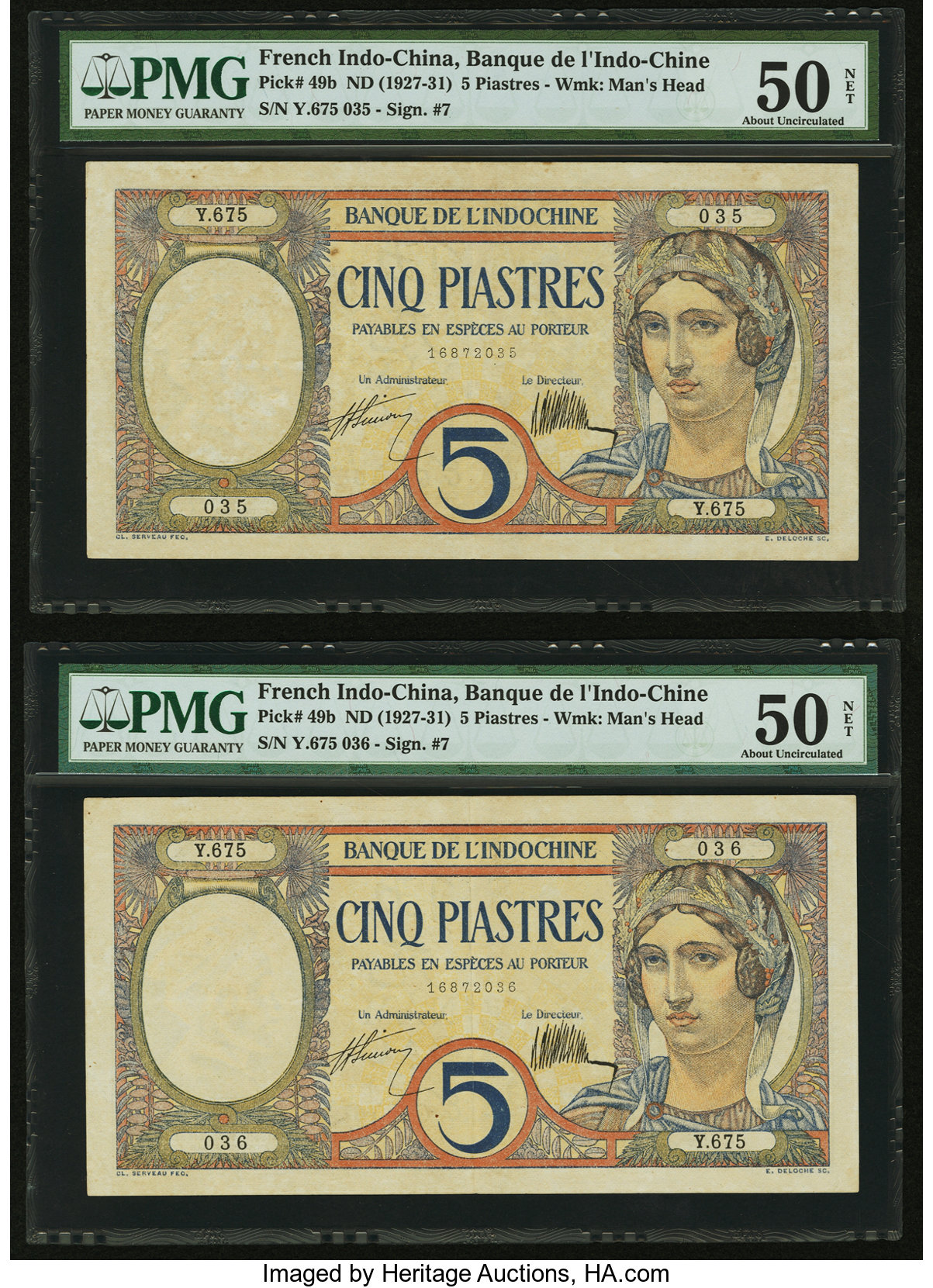 image for: French Indo-China  20 piastres(B137ap)