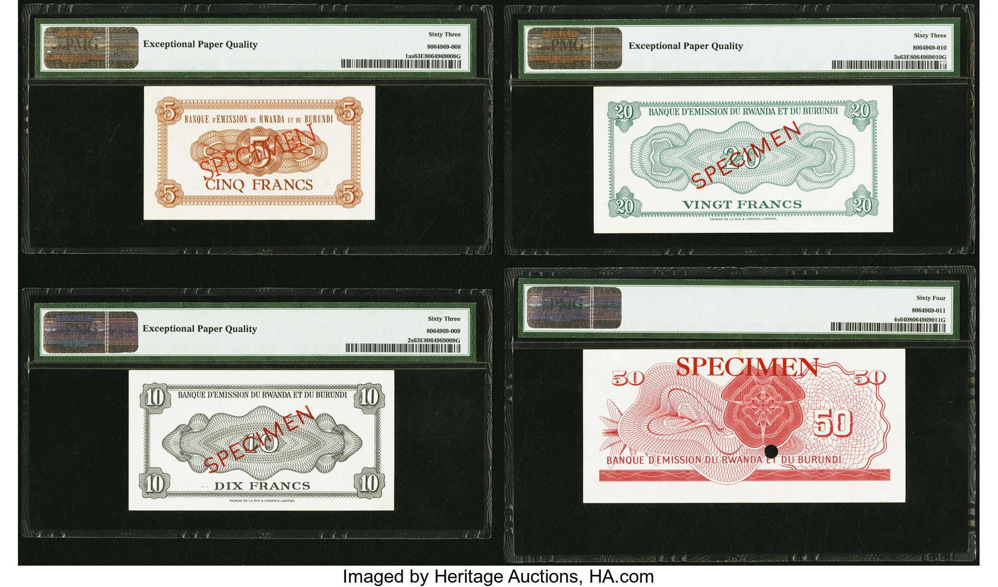 image for: Rwanda and Burundi  100 francs(B105b)