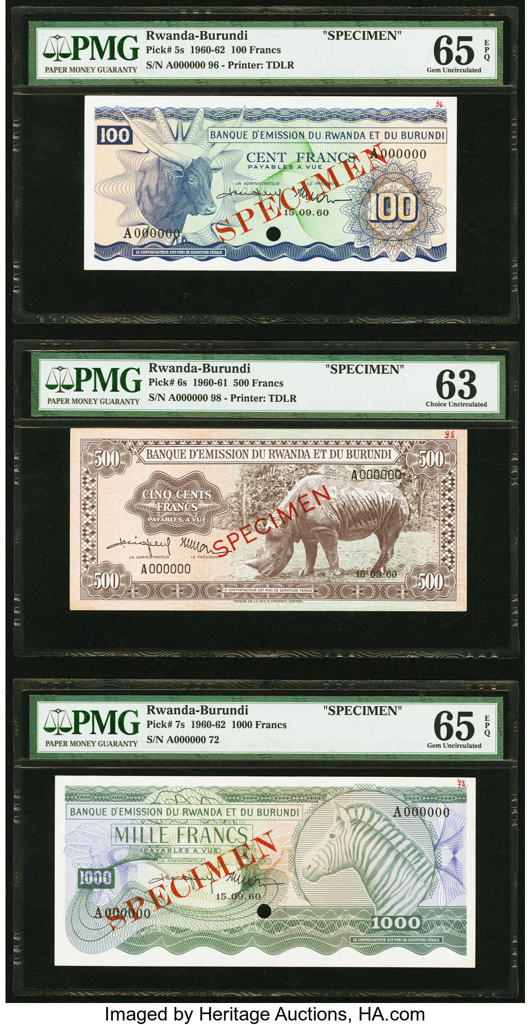 image for: Rwanda and Burundi  20 francs(B103b)