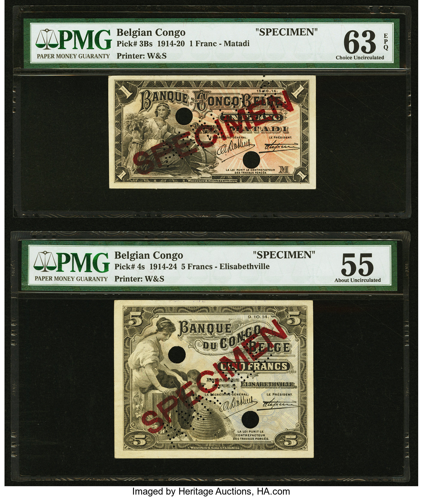 image for: Belgian Congo  1 franc (B201b2s)