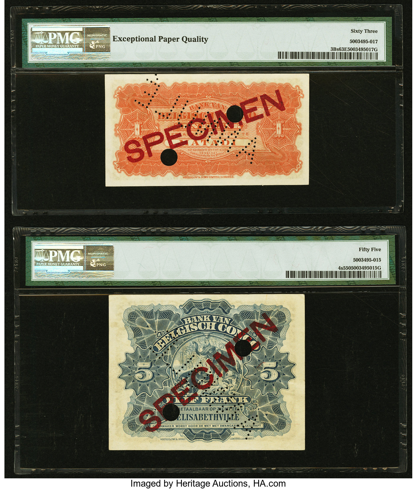 image for: Belgian Congo  1 franc (B201b2s)