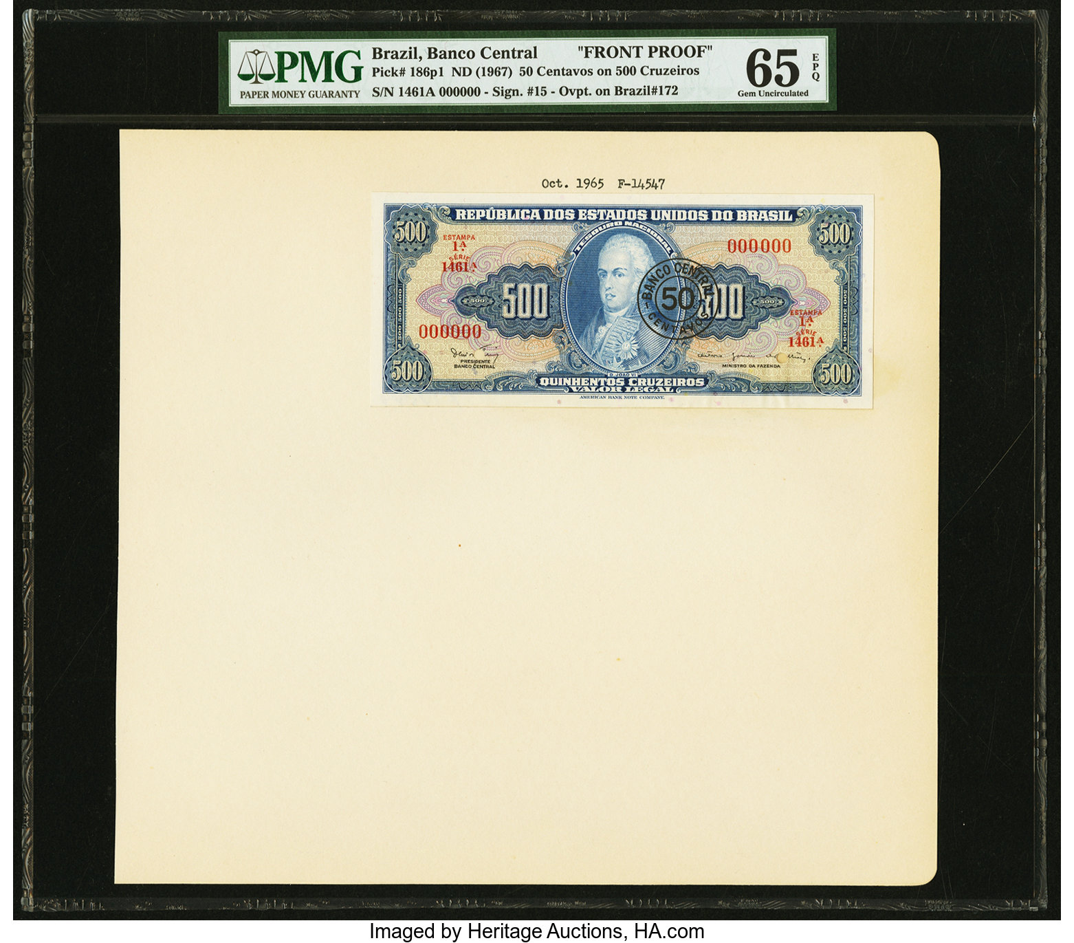 image for: Brazil  1 cruzeiro novo on 1,000 cruzeiros (B807a)
