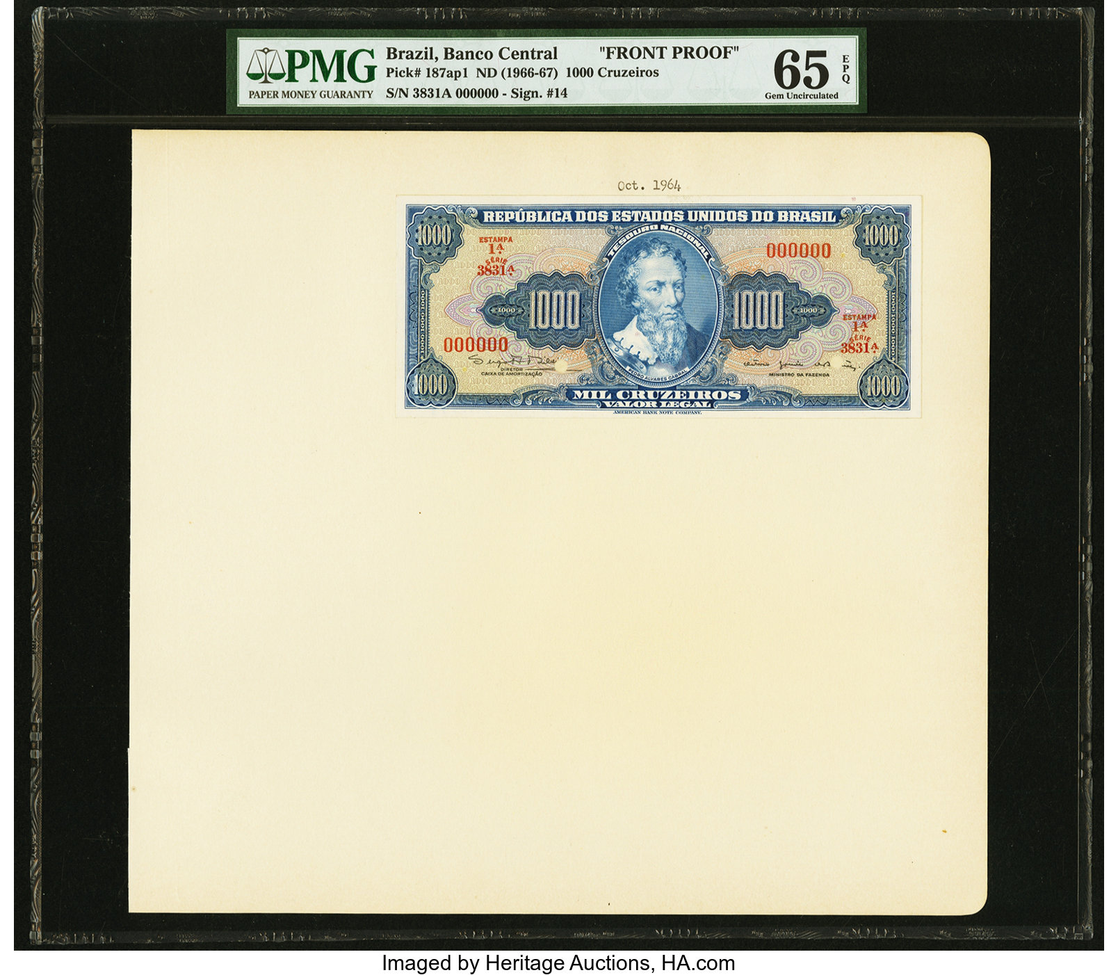 image for: Brazil  50 centavos on 500 cruzeiros (B806ap)