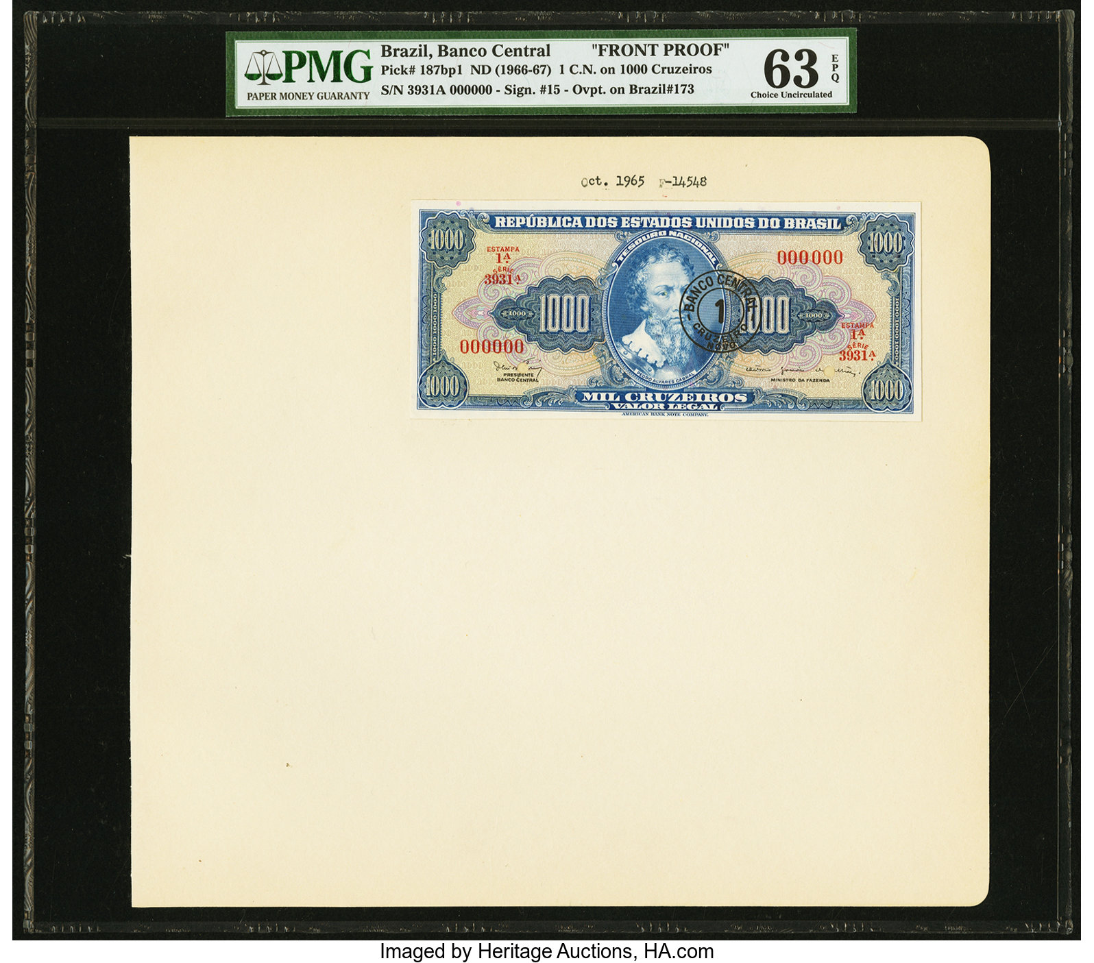 image for: Brazil  50 centavos on 500 cruzeiros (B806ap)