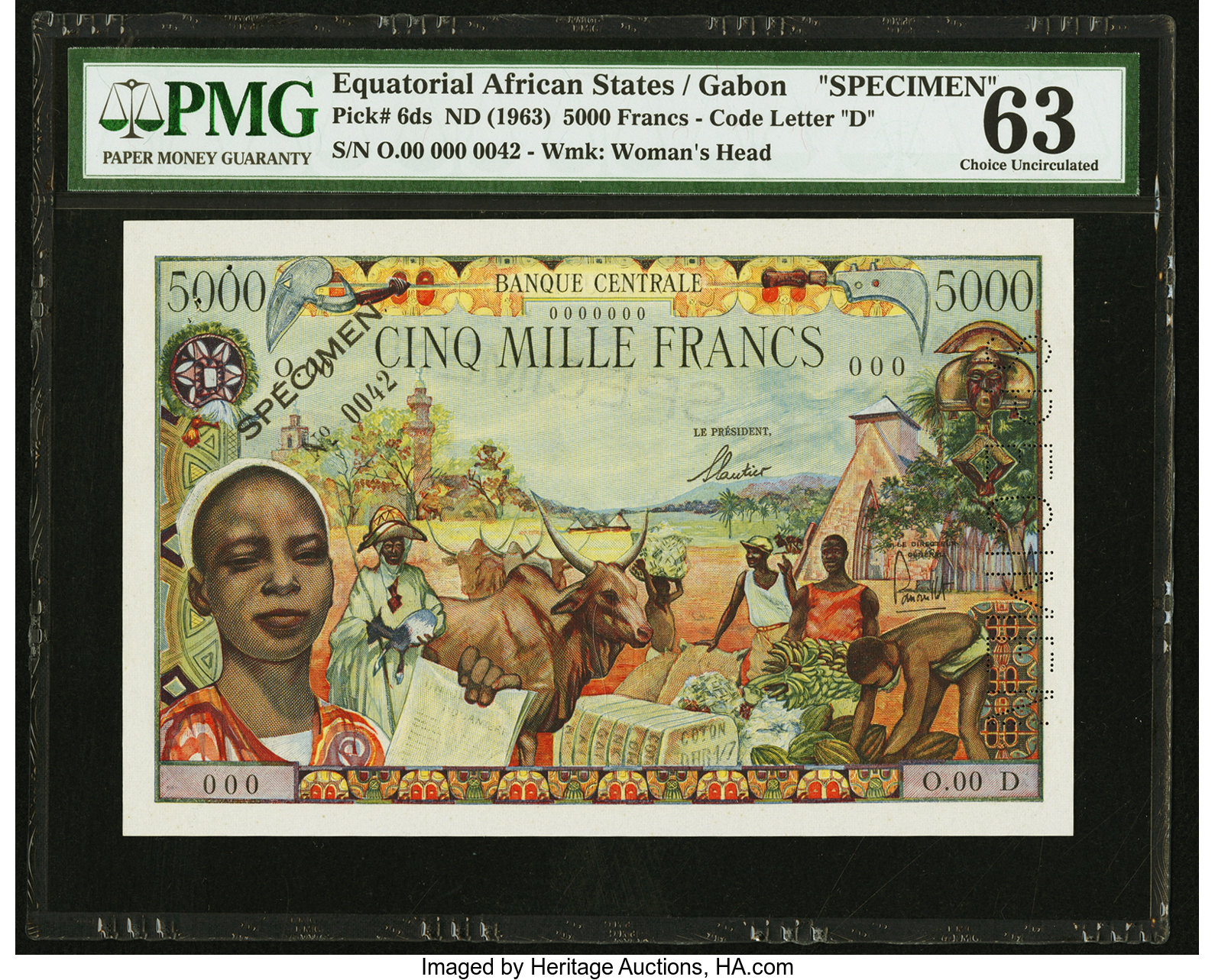 image for: Equatorial African States  5,000 francs(B204d)
