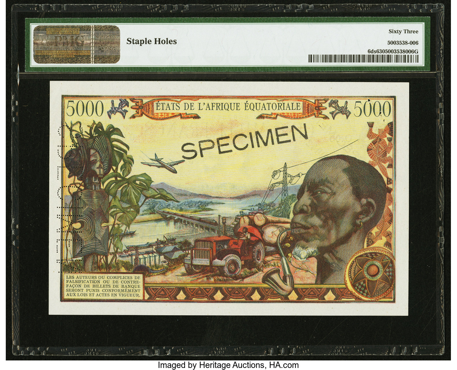 image for: Equatorial African States  5,000 francs(B204bs)