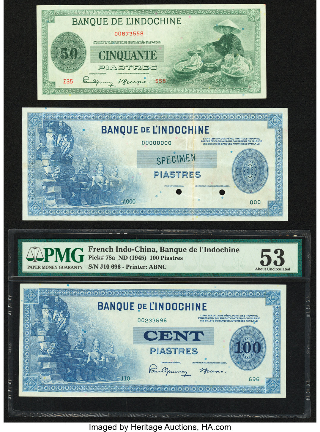 image for: French Indo-China  100 piastres(B162as1)
