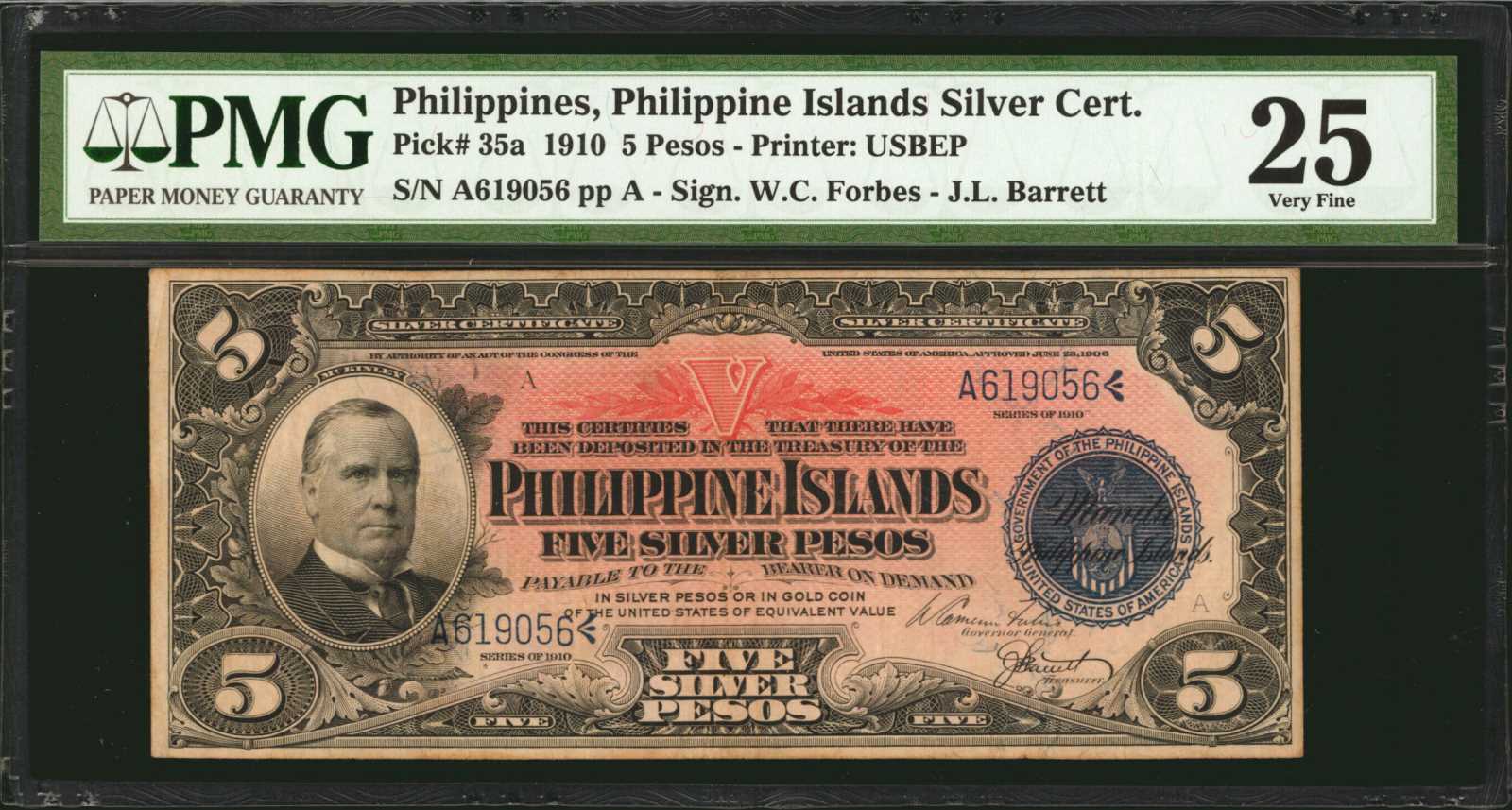 image for: Philippines  5 silver pesos (B512a)