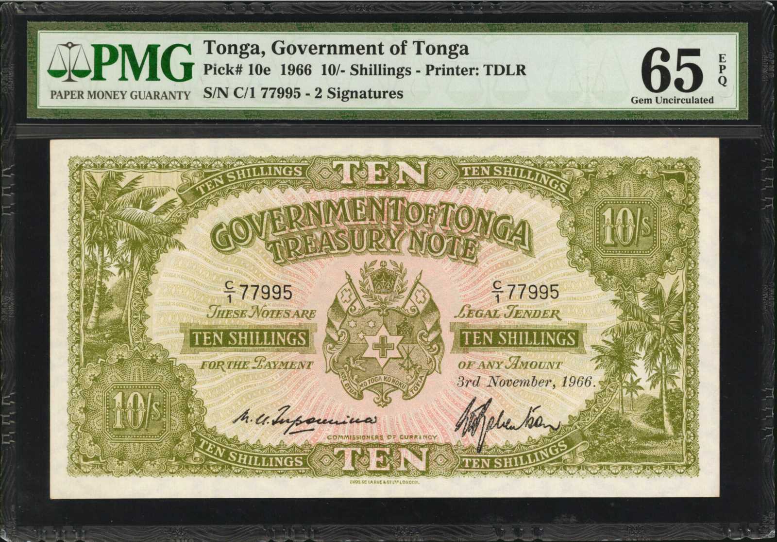image for: Tonga  10 shillings(B110i)