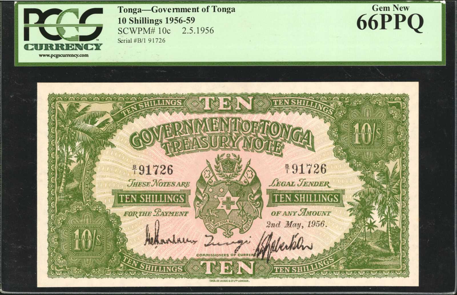 image for: Tonga  10 shillings(B110j)