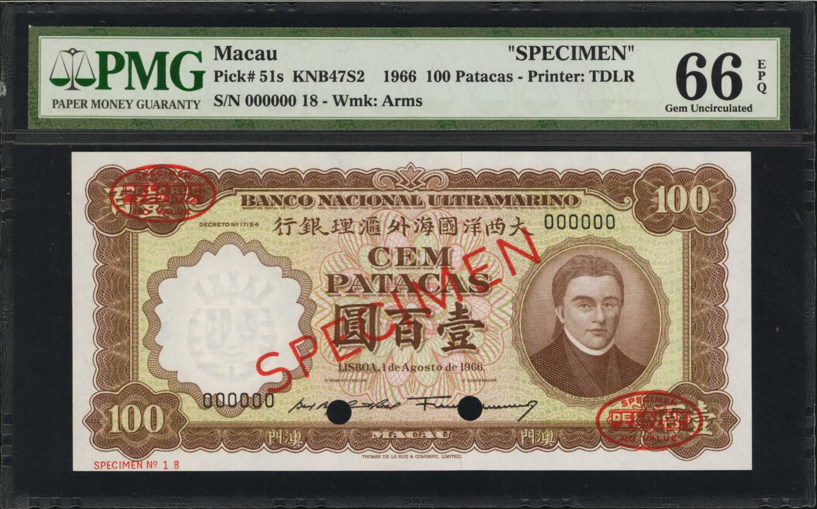 image for: Macau  100 patacas (B041os)