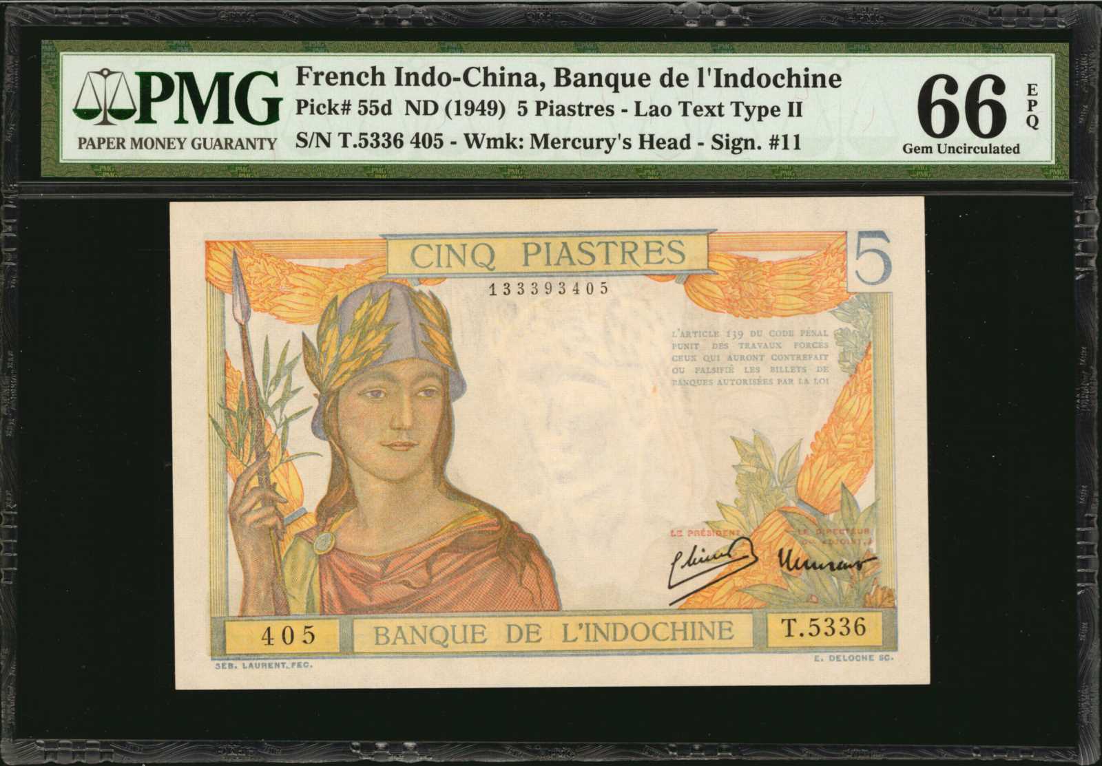image for: French Indo-China  5 piastres(B142b)