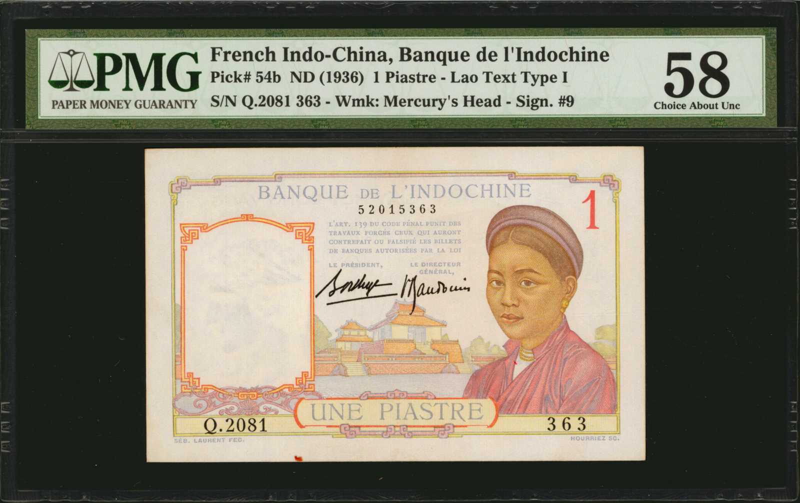 image for: French Indo-China  1 piastre(B141c)