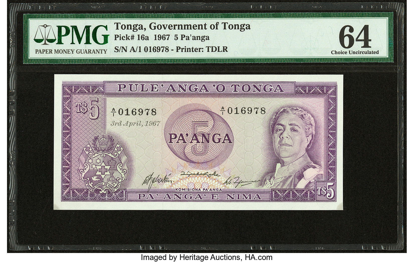 image for: Tonga  5 pa?anga(B116a)