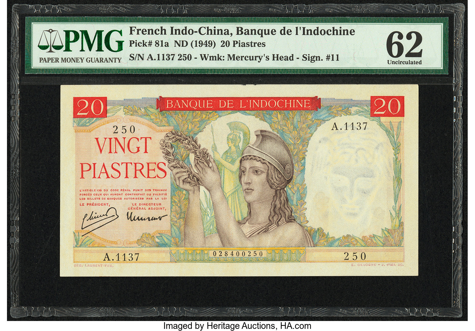 image for: French Indo-China  20 piastres(B165as1)